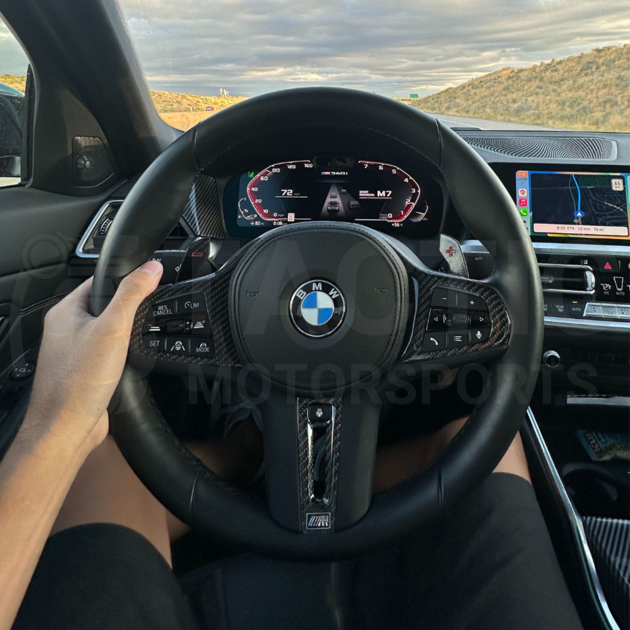 M Sport Real Carbon Fiber Steering Wheel Trim (Full Replacement) - G Series