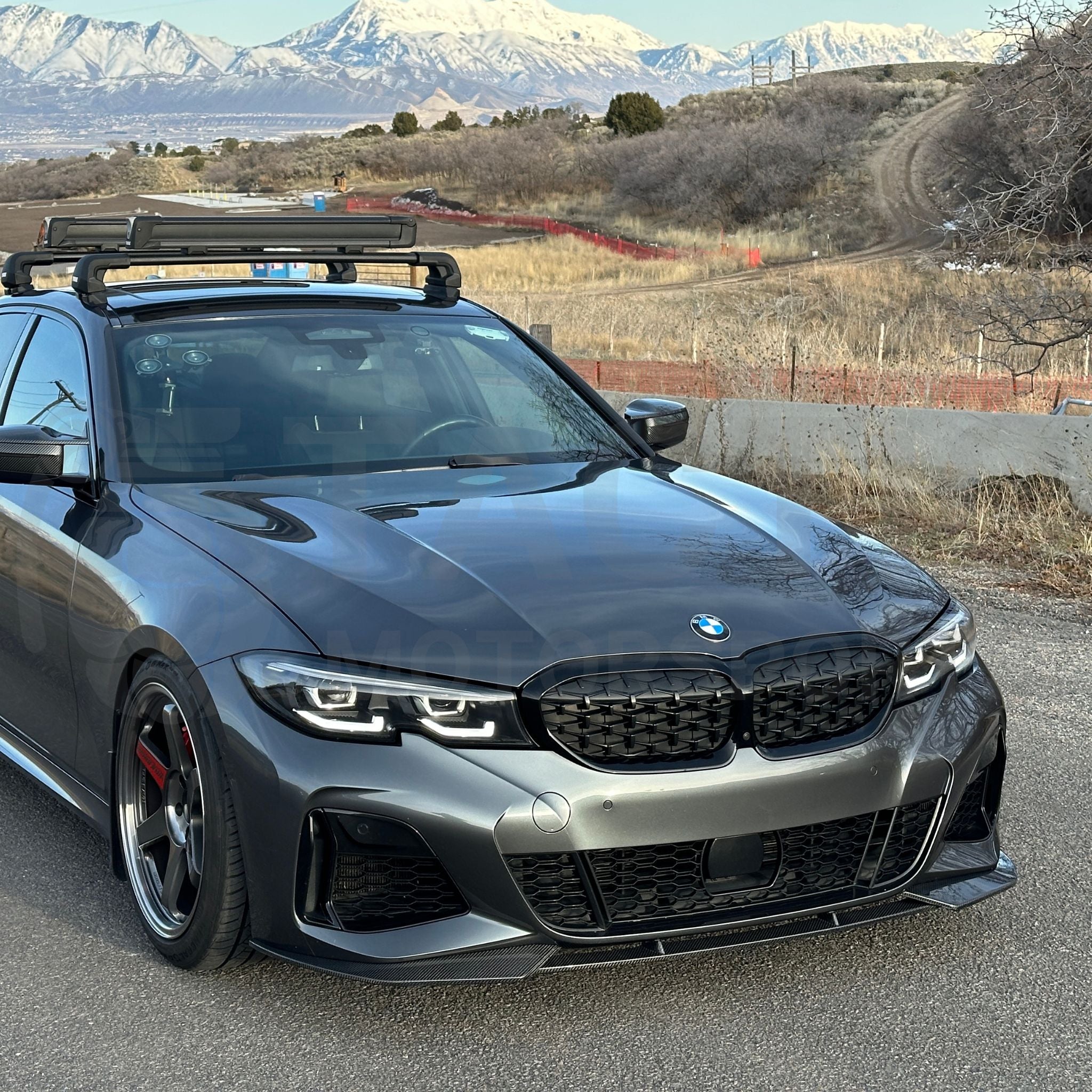 Faldón delantero de fibra de carbono real M340i 330i de 3 piezas