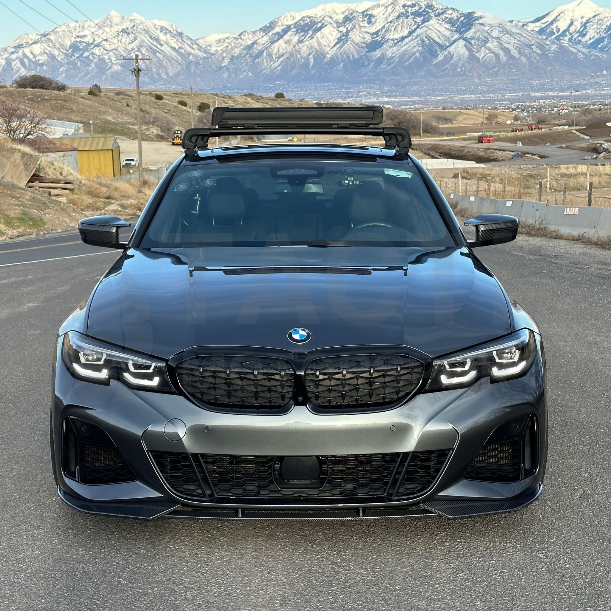 Faldón delantero de fibra de carbono real M340i 330i de 3 piezas