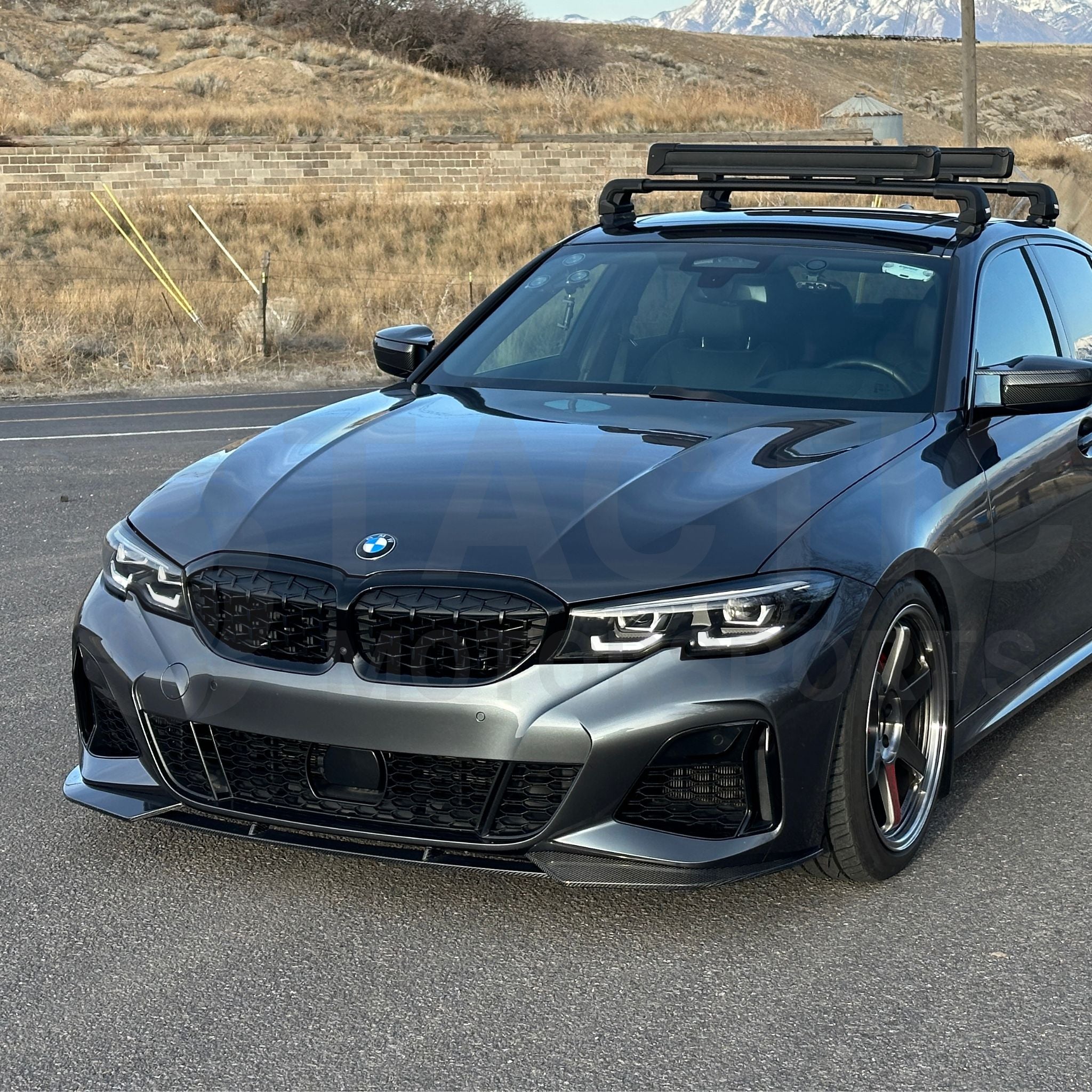 Faldón delantero de fibra de carbono real M340i 330i de 3 piezas