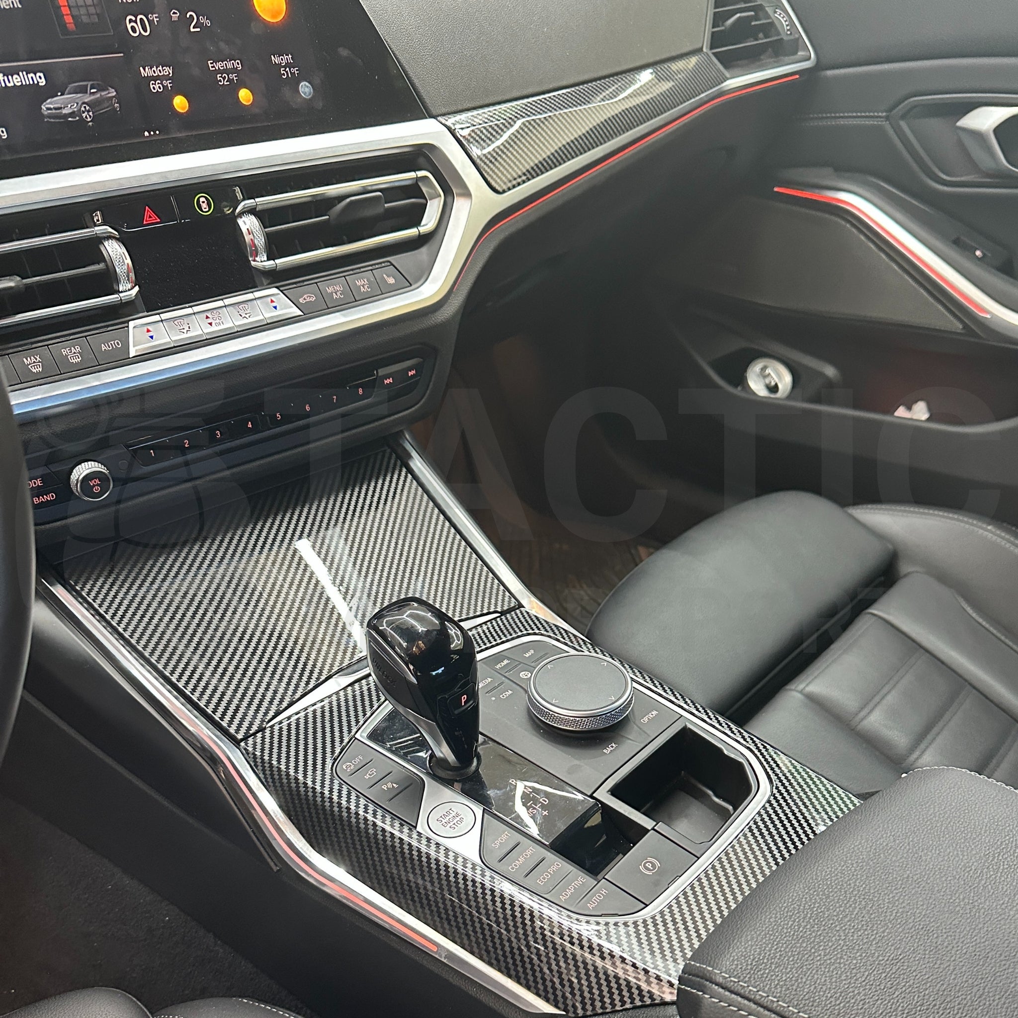 Kit de molduras interiores estilo carbono iDrive 7 (adhesivas) - Serie G