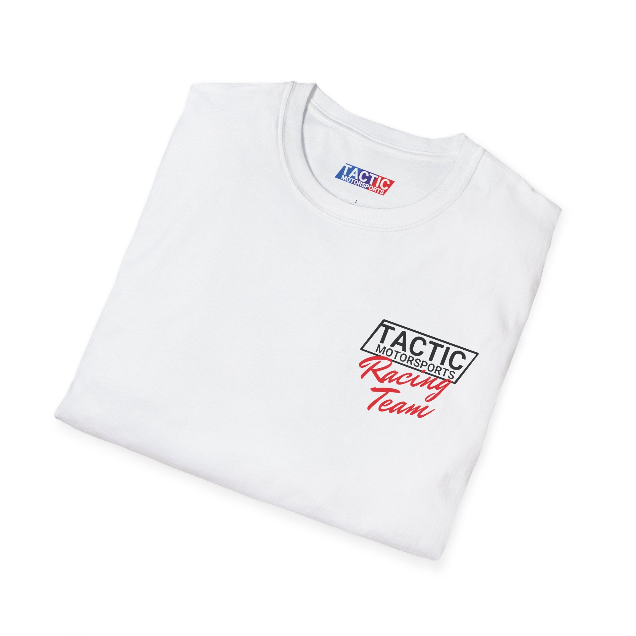 Weißes Softstyle-T-Shirt von Tactic Motorsports Racing Team